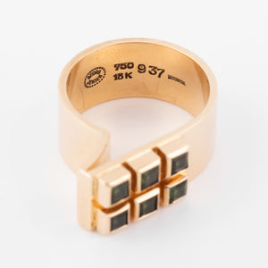 Bague or jaune et Peridot Georg Jensen