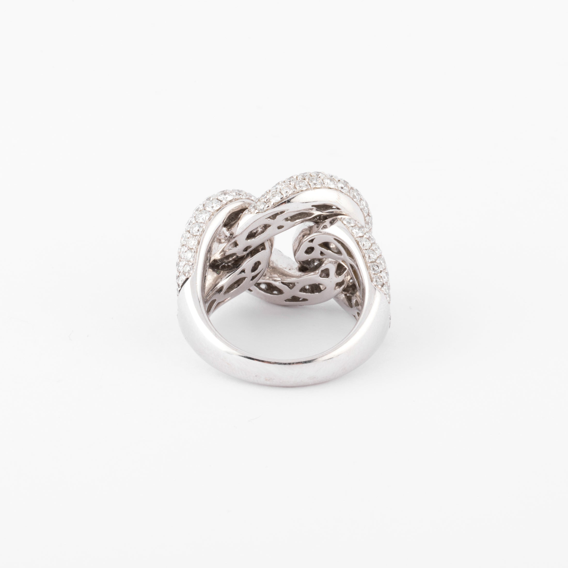 Bague or gris gourmette pavée de diamant