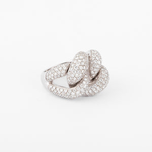 Bague or gris gourmette pavée de diamant