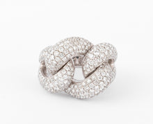 Charger l&#39;image dans la galerie, Bague or gris gourmette pavée de diamant
