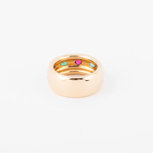 Bague anneau en pierres de couleurs de la maison Cartier