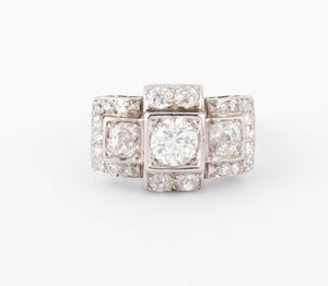 Bague platine et diamants 1930
