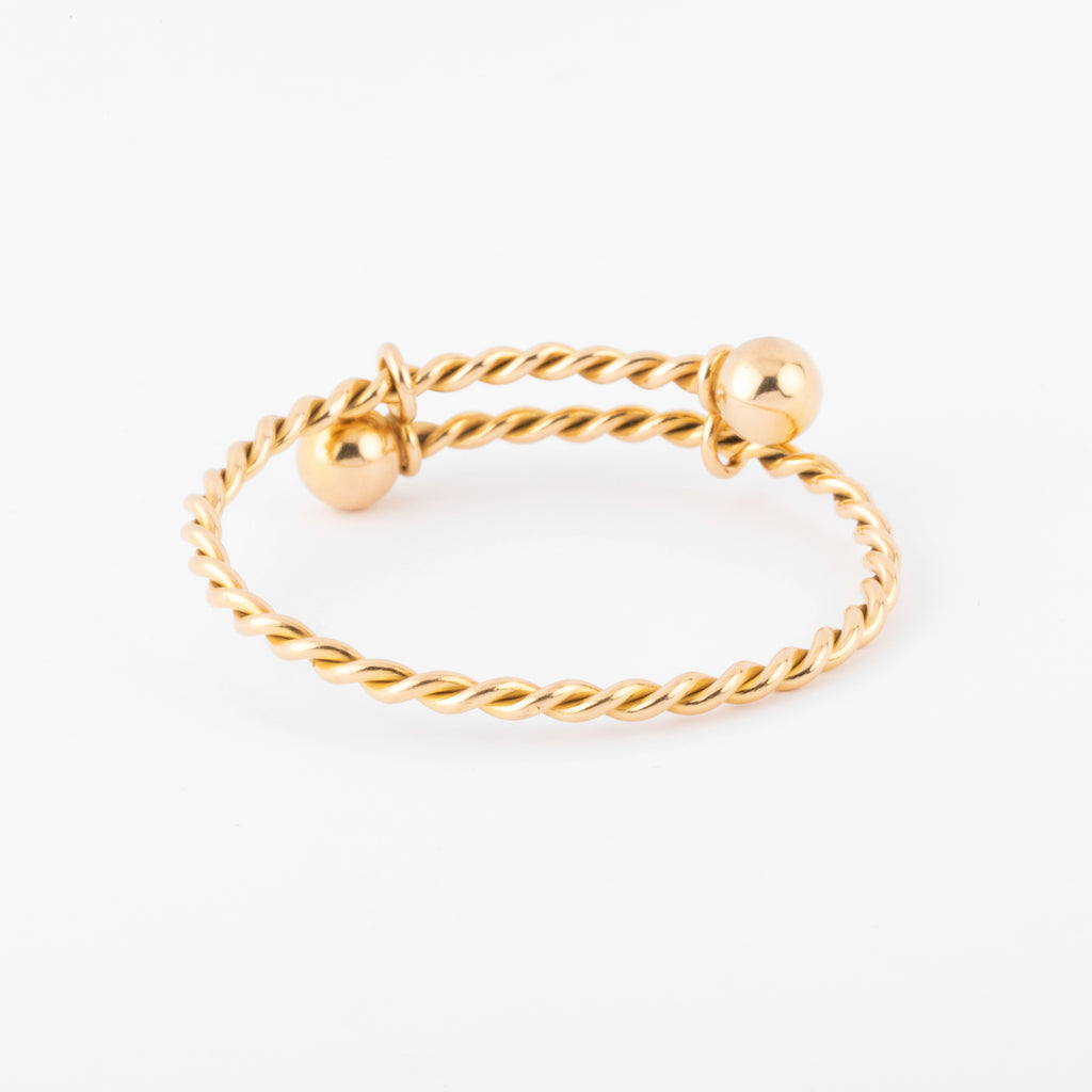 Bracelet jonc en or jaune torsadé