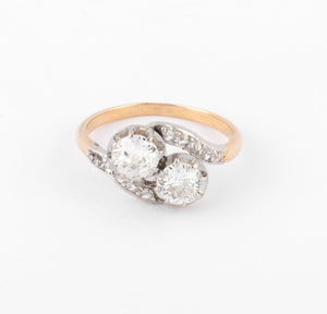 Bague Toi & Moi en diamant platine et or