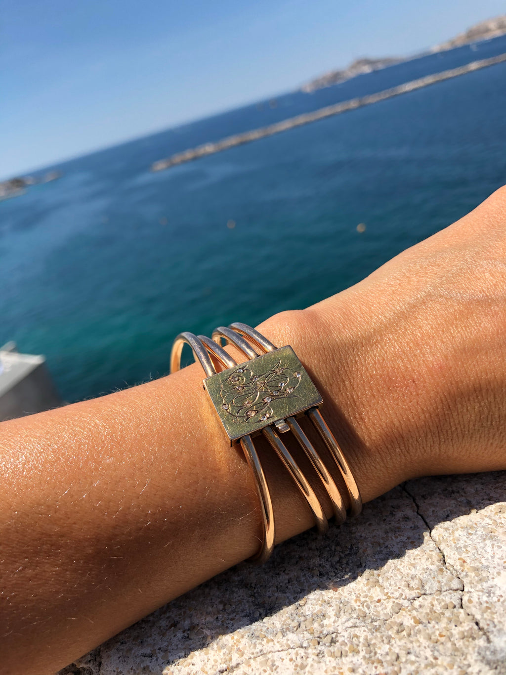 Bracelet jonc en or rose