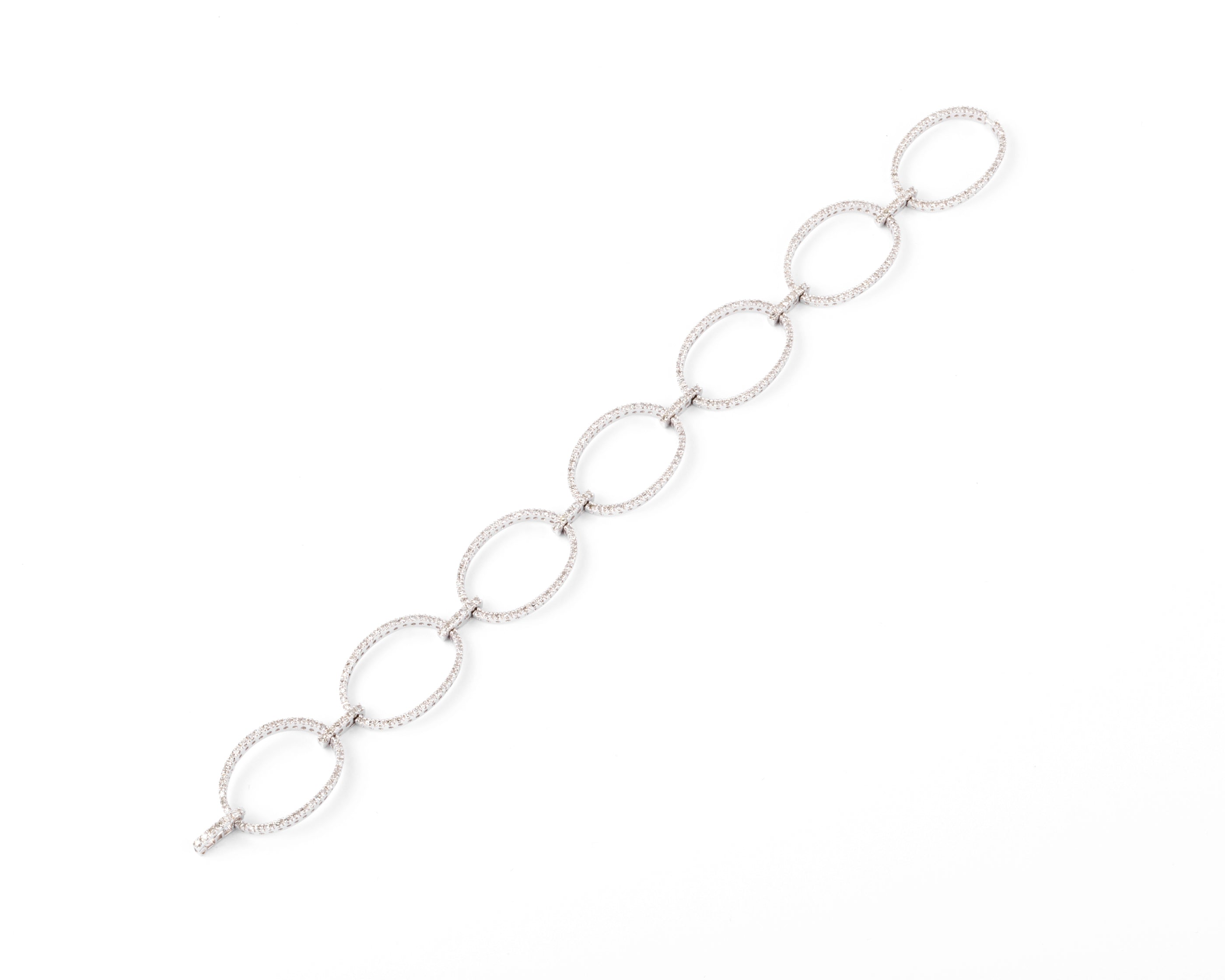 Bracelet maillons ovales en diamant