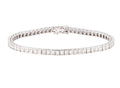 Bracelet ligne en diamant taille princesse sur or gris