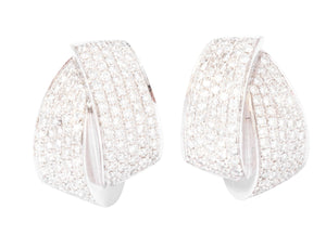 Double créole en or gris et diamant
