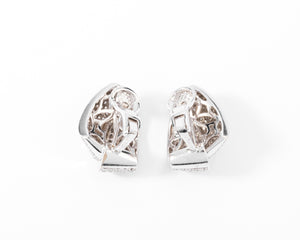 Double créole en or gris et diamant