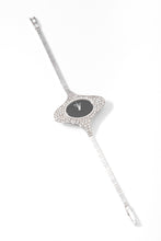 Charger l&#39;image dans la galerie, Montre ovale Or gris diamants Chopard année 1970
