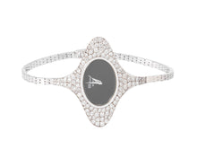 Charger l&#39;image dans la galerie, Montre ovale Or gris diamants Chopard année 1970
