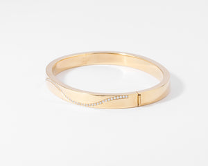 Bracelet jonc ouvrant or jaune et diamant