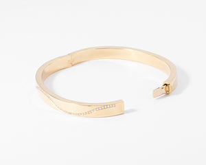 Bracelet jonc ouvrant or jaune et diamant