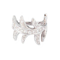 Bague or gris feuillages en diamant