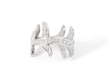 Charger l&#39;image dans la galerie, Bague or gris feuillages en diamant
