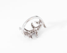 Charger l&#39;image dans la galerie, Bague or gris feuillages en diamant

