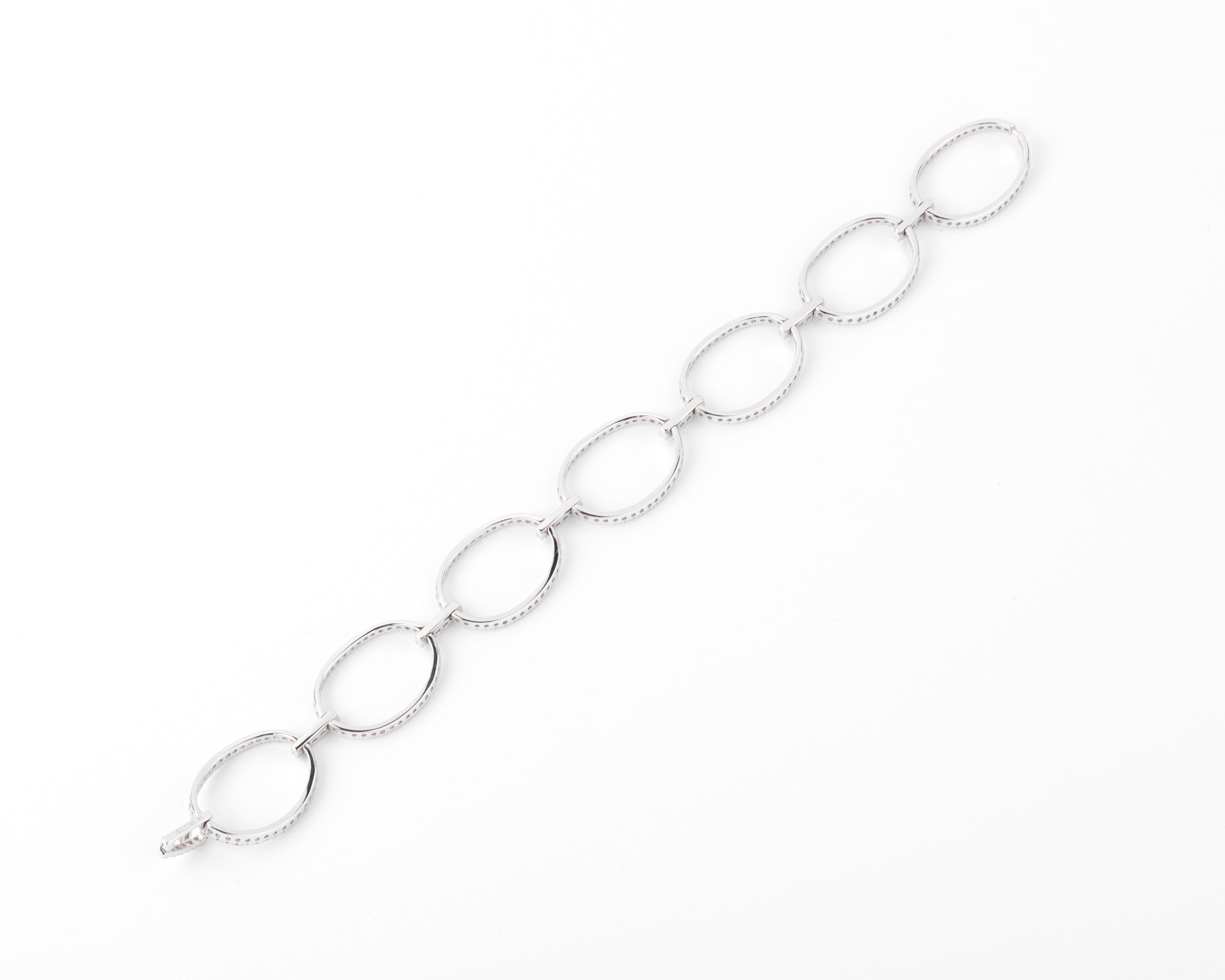 Bracelet maillons ovales en diamant
