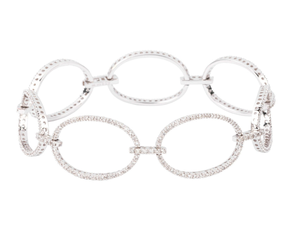 Bracelet maillons ovales en diamant