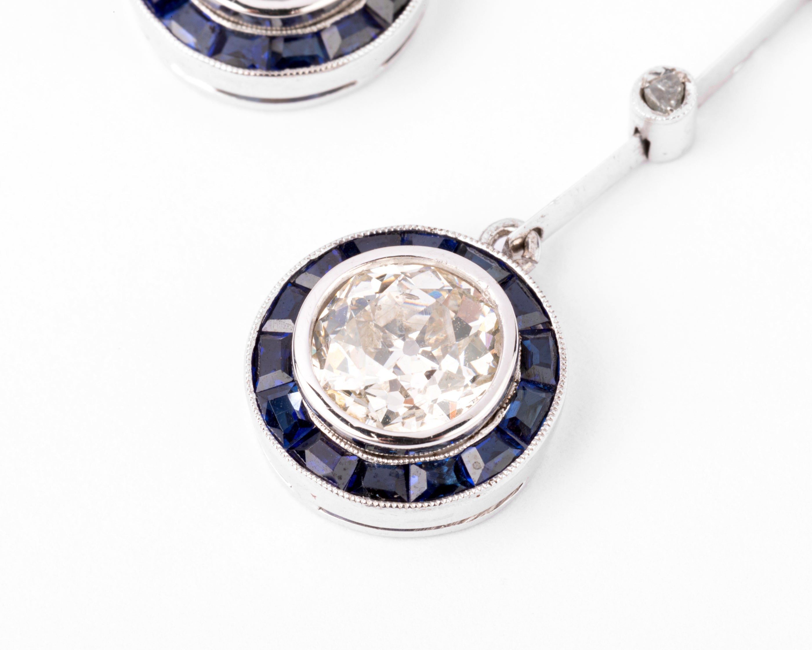 Négligé en saphirs et diamants taille ancienne