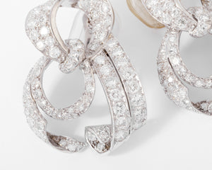 Importante boucle d'oreilles Platine et diamants circa 1930